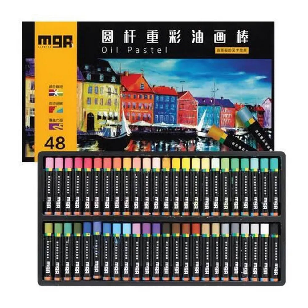 (NET) M&G Heavy-color Round Shape Oil Pastel / 48 colors