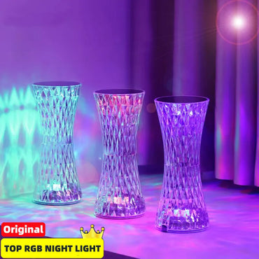 (NET)Crystal Desk Atmosphere Night Light USB Led Table Lamp Room Decor For Bedroom / 475624 Home Decoration