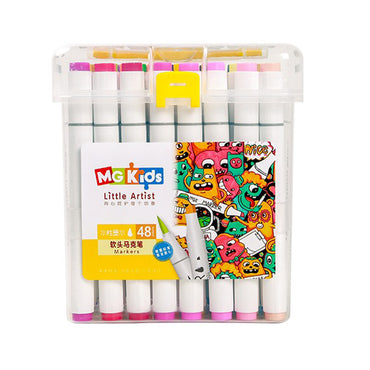 (NET) M&G Soft Brush Double-Tip Round Marker / 48 colors