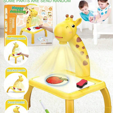 Kids Led Projector Drawing Table Toy Set Art Painting Board Table Light Toy Educational Learning