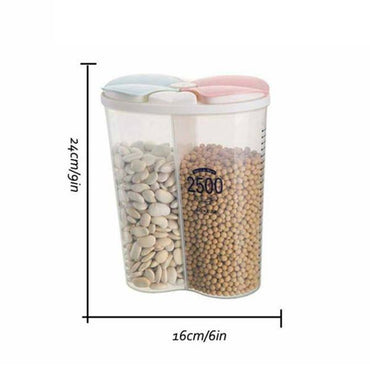 Clear Airtight Cereal Storage Food Container with Lids for Sesame Flour Dry Food 2500ml / KN-19