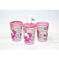 Herevin Patterned Toothbrush Liquid Soap Dispenser Bathroom Set / Unicron (NET)