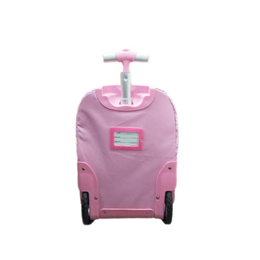 (NET) Girl Pink Backpack With Wheels Set Of 3 Pcs