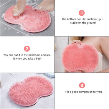 (NET) Foot Wash Brush Rub Back Sucker Brush Bathroom Tool Foot Massage Pad Shower Massage Non-slip Bath Pad Foot Wash