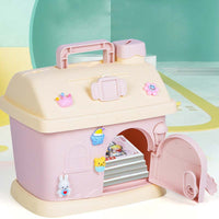 Piggy Bank Anime Cartoon Cute Money Boxes Piggy Bank with Lock and Key for Notes Coins Money Saving Box Kids Gift