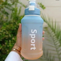 (Net) Water Bottle, BPA Free, Sport Gym Travel With Hanger With Time Marker, Leakproof - 800ml