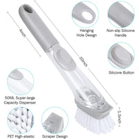 Soap Dispensing Dish Brush, Kitchen Scrub Brush for Pans Pots Sink