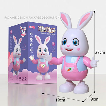 (Net) Robot Rabbit Walking Dancing Sing Electronic Bunny Music Robotic Animal  With LED Cute Electric Pet Toy Kids Birthday Gift