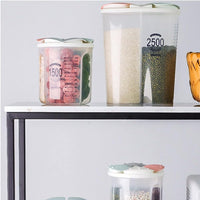 Clear Airtight Cereal Storage Food Container with Lids for Sesame Flour Dry Food 2500ml / KN-19