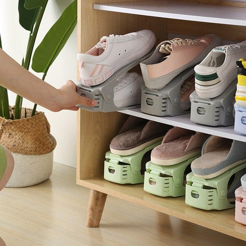 Double layer Shoe Shelf Shoe Organizer Plastic / 14295