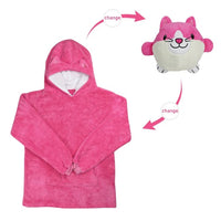 (NET) Kids Hoodie Blanket Sweatshirt Oversize Plush Soft Warm Coat Cute Pillow
