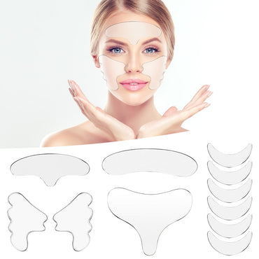 (NET)  Reusable Silicone  Face Lift Kit Forehead Neck Line Remover Eye Cover Anti Aging Skin/279876