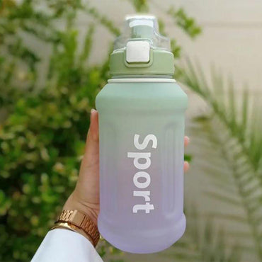 (Net) Water Bottle, BPA Free, Sport Gym Travel With Hanger With Time Marker, Leakproof - 800ml