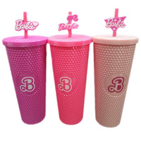 (NET) Barbie Tumbler Bottle Double Wall Cup With Straw 750 ML