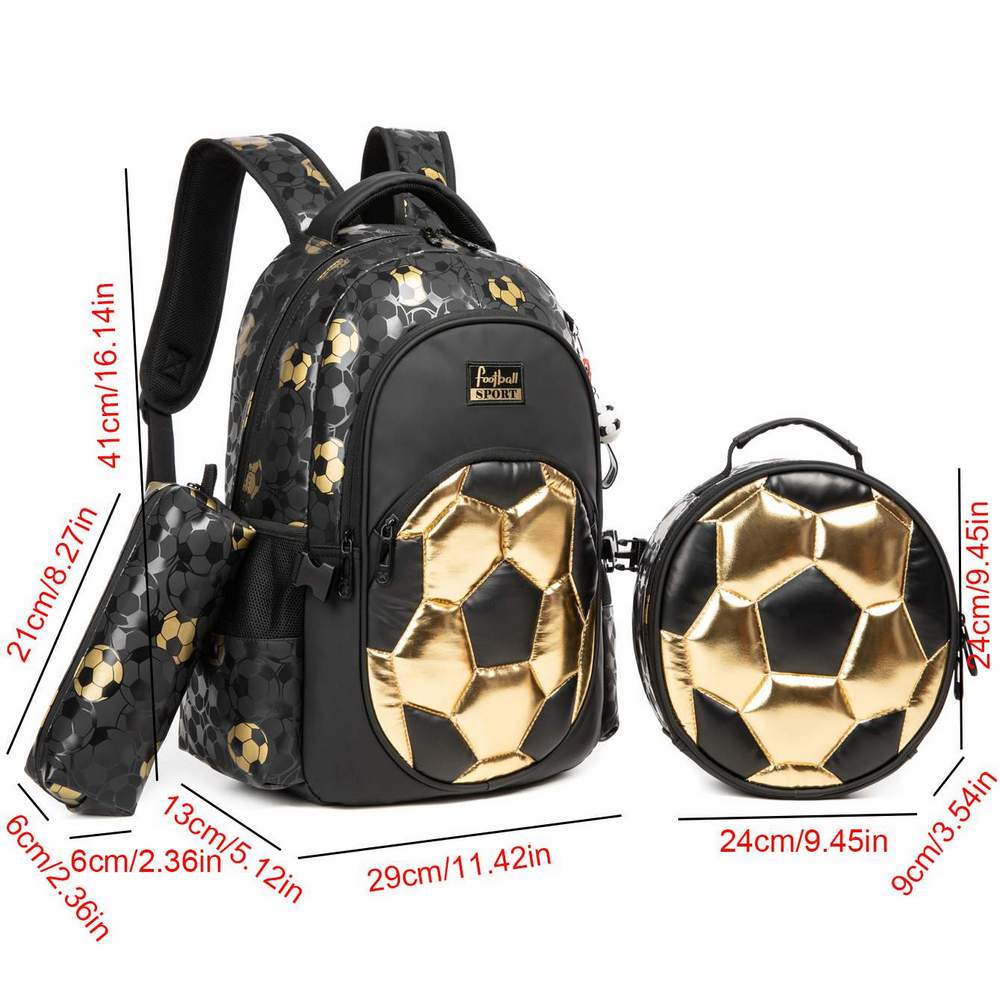 (NET) Football Backpacks For School Boys Kids Set Of 3 Pcs