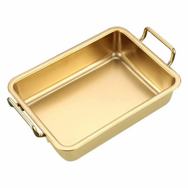 (NET) Food Serving Tray with Handle Plate 16x16x5 CM