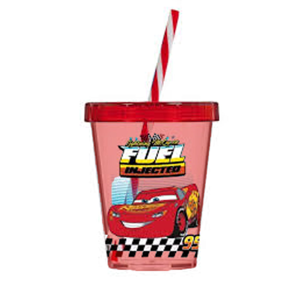 (Net) Herevin Tumbler With Straw Decorated Cars