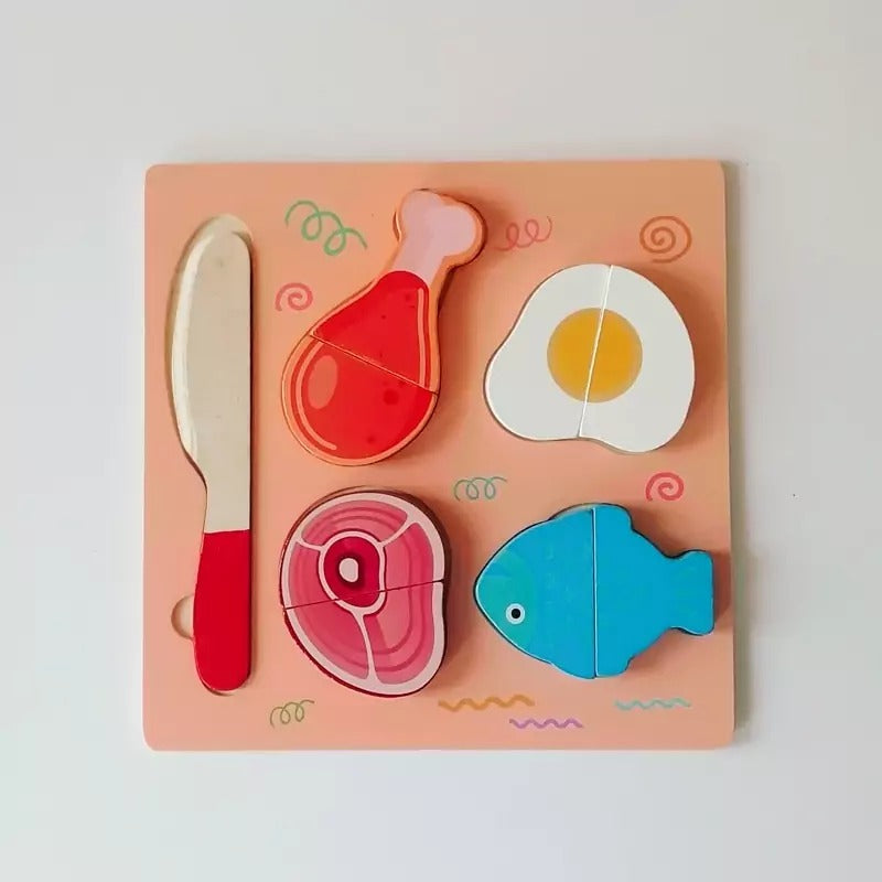 Wooden Kitchen Toy Cutting