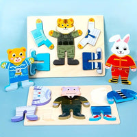 Wooden Dress-up Puzzle Set - Change Clothes Games for Kids