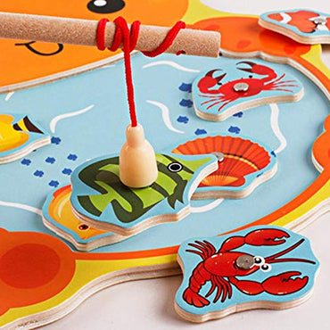 Wooden Board Fishing Game Set - Fun and Educational Toy for Kids