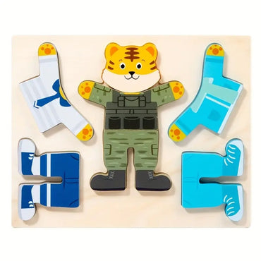 Wooden Dress-up Puzzle Set - Change Clothes Games for Kids