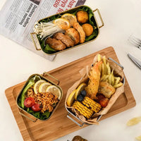 (NET) Cabilock Snack Basket Roasting Tray Serving Plates steam Snack 10x17 CM