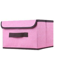 (NET) Cotton Linen Large Storage Box With Cap Clothes Socks Toys Organizer / 802122 / KC22-242-1 / KC22-242-2