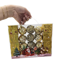 (Net) Golden Box of Christmas Balls and Decorations