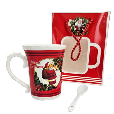 (Net) Christmas Mug Gift with Spoon