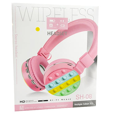 (Net) Wireless Bluetooth Noise Cancelling Headphones with Silicone Fidget Pop - Stereo Headset / SH-08
