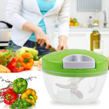 (Net) Easy Spin Quick Cutter - Vegetable Fruit Nut Onion Chopper, Hand Meat Grinder Mixer Food Processor Food Processer, Choppers, Chopper Vegetable Cutter, Vegetable Tools / 7413