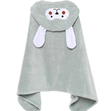 (Net) Hooded Baby Bath Beach Towel - Animal Pattern Microfiber Coral Fleece