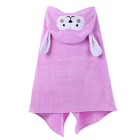 (Net) Hooded Baby Bath Beach Towel - Animal Pattern Microfiber Coral Fleece
