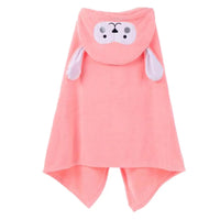 (Net) Hooded Baby Bath Beach Towel - Animal Pattern Microfiber Coral Fleece