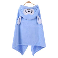 (Net) Hooded Baby Bath Beach Towel - Animal Pattern Microfiber Coral Fleece
