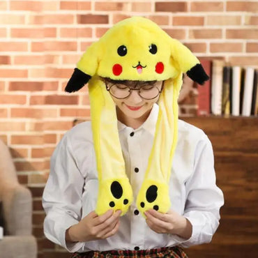 Pikachu Moving Ears Plush Hat - Ideal for Kids