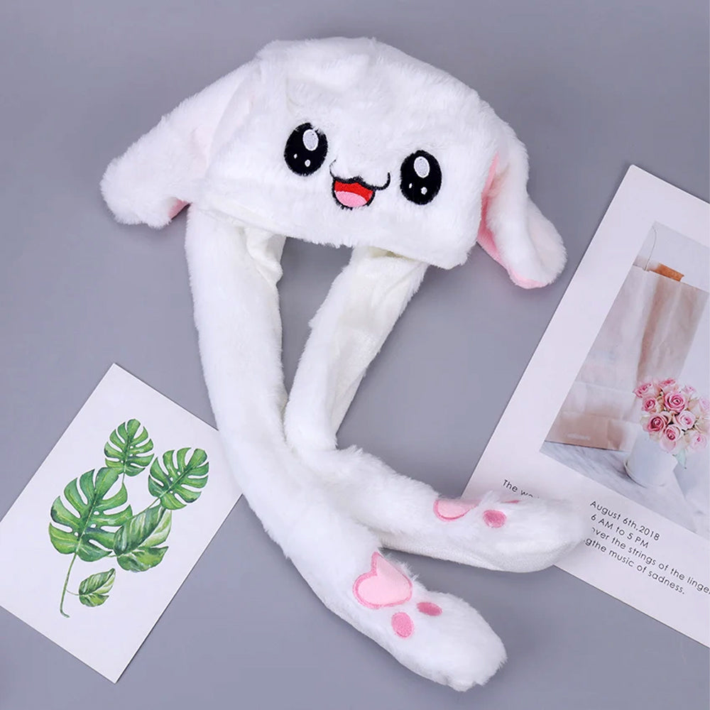3 Designs Available Plush Soft Cute Bunny Moving Ears Hat, Box at