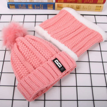 Winter Keep Warm Fashion Knitted Snood Cap and Scarf Set