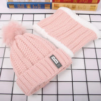 Winter Keep Warm Fashion Knitted Snood Cap and Scarf Set