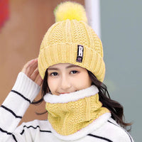 Winter Keep Warm Fashion Knitted Snood Cap and Scarf Set