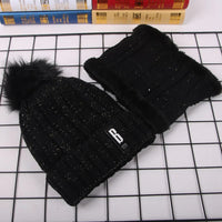 Winter Keep Warm Fashion Knitted Snood Cap and Scarf Set