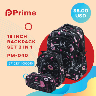 (NET) Prime Backpack Set Of 3 Pcs / PM-040