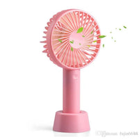 Mini Portable USB Hand Fan Built-in Rechargeable Battery Operated Summer Cooling Table Fan with Standing Holder