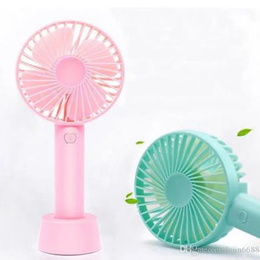 Mini Portable USB Hand Fan Built-in Rechargeable Battery Operated Summer Cooling Table Fan with Standing Holder