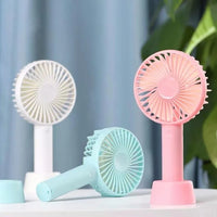 Mini Portable USB Hand Fan Built-in Rechargeable Battery Operated Summer Cooling Table Fan with Standing Holder