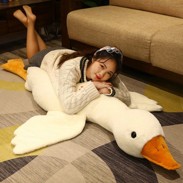 Nice Goose Stuffed Animal Pillow Toy, Cute Giant White Goose Stuffed Animal Duck Plush Pillow,Super Soft Hugging Pillow - 90CM / SMALL