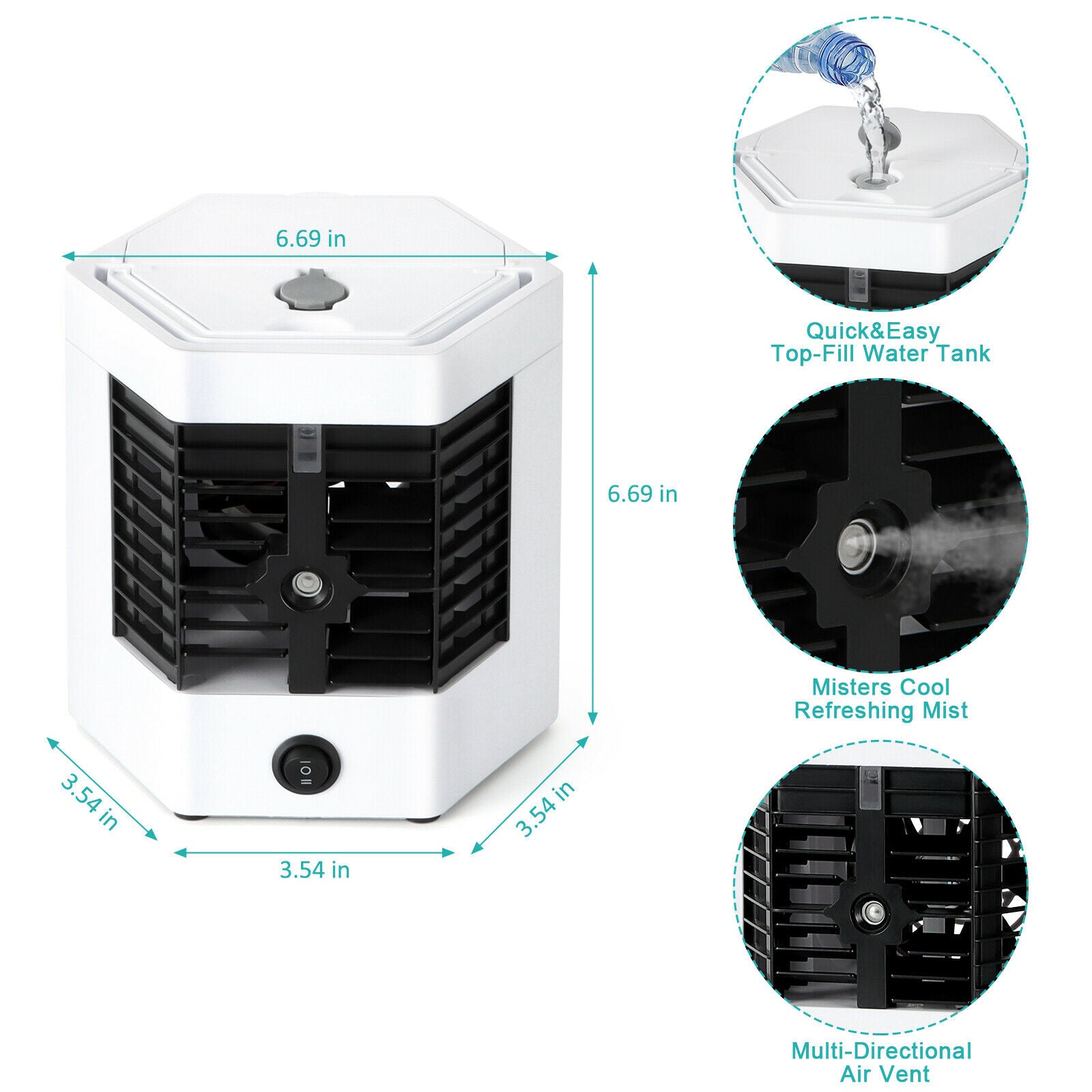 Portable Mini Air Conditioner Cool Cooling Bedroom USB Fan