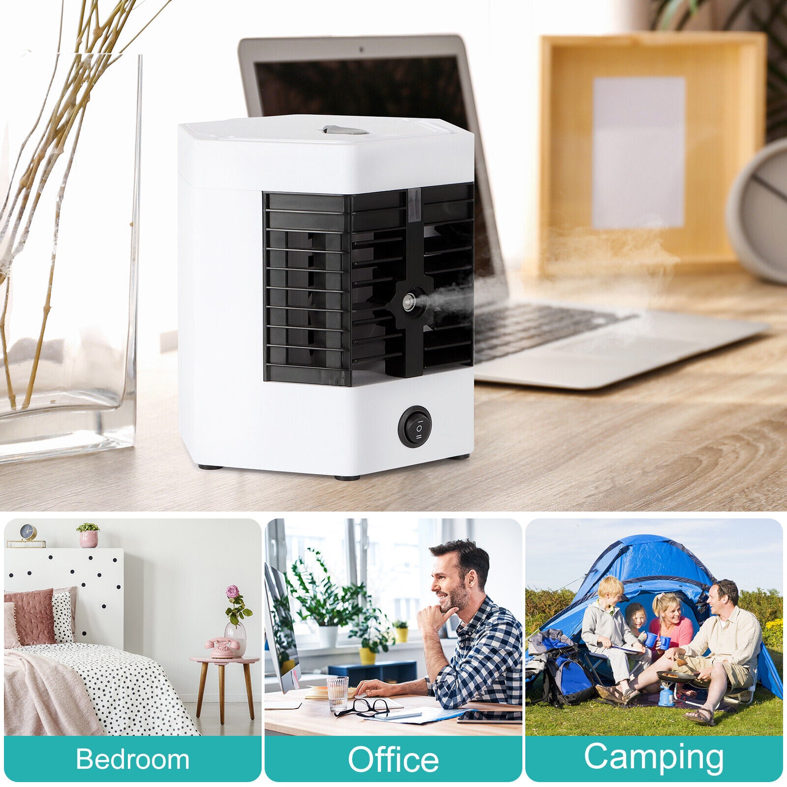 Portable Mini Air Conditioner Cool Cooling Bedroom USB Fan