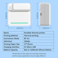 (Net) C19 English Version APP Mini Portable Printer Wireless BT 200dpi Photo Label Memo Wrong Question Printing / 9080
