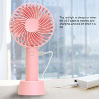Mini Portable USB Hand Fan Built-in Rechargeable Battery Operated Summer Cooling Table Fan with Standing Holder